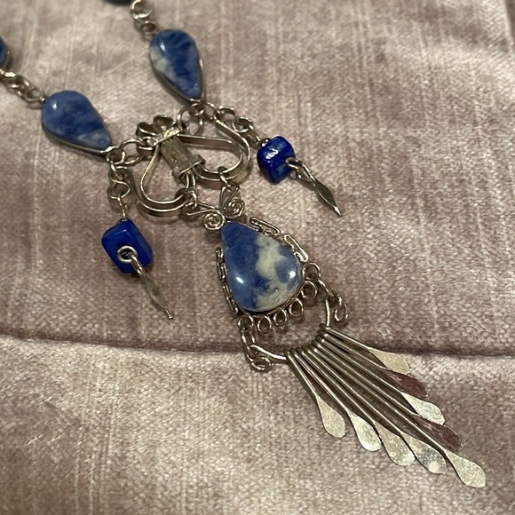 Southwestern Natural Blue Gemstone Necklace - Picture 5 of 8